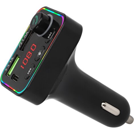 Bluetooth 5.0 FM-Transmitter für Auto, Schnellladegerät über USB-C und MP3-Player mit LED-Anzeige