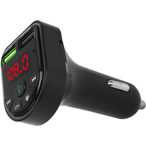 Bluetooth 5.0 FM-Transmitter fürs Auto mit USB-C-Schnellladefunktion und Digitalanzeige