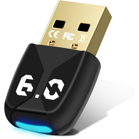 Bluetooth 6.0 USB dongle adapter for PC, Bluetooth USB mouse adapter, supports up to 5 devices simultaneously, long range, low latency, compatible with Windows 11/10/8.1.