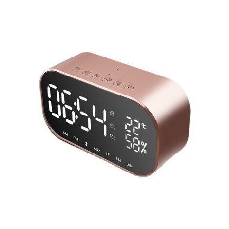 Bluetooth Alarm Clock Radio FM Speaker with Thermometer and Hands-Free Calling Function