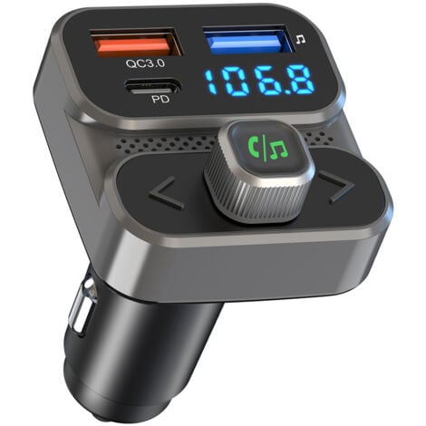 Bluetooth-Auto, Bluetooth 5.3 FM-Transmitter mit 36 W PD + Dual-USB-Schnellladegerät, Bluetooth-Zigarettenanzünder, Bluetooth-Freisprecheinrichtung, Radio-Adapter, HiFi-Sound und Sprachassistent