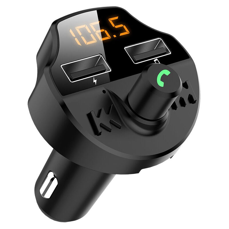 Csparkv - Bluetooth fm Transmitter Car 5.0, Wireless Car Radio Audio Adapter Hands-Free Car Kit with 5V/3.1A Car Charger, 2 usb Port, MP3 Music