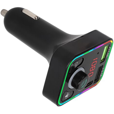Bluetooth-FM-Transmitter fürs Auto mit USB-Ladegerät und mehrfarbiger LED-Beleuchtung