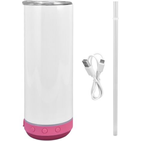 Bluetooth-Lautsprecher, 590 ml tragbarer, abnehmbarer Edelstahlbecher, schallisolierte Wasserflasche mit rotem Boden