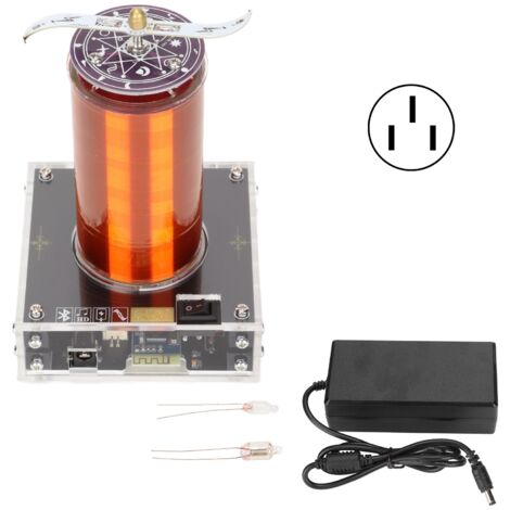 Bluetooth-Lautsprecher mit Tesla-Spulen-Plasmafunktion, kabelloses Musik-Lichtbogengenerator-Lehrmodell mit US-Stecker