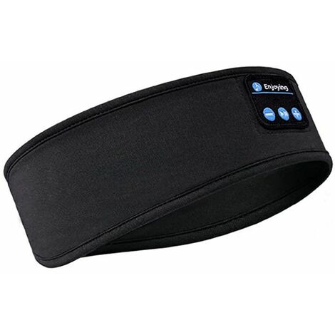 Bluetooth Music Sleeping Eye Mask Bandeau Bluetooth Sports Bandana Call Bandeau Yoga Bandeau Idéal pour l'exercice, le sommeil latéral, les voyages en avion, la méditation et la relaxation 27 12 2cm