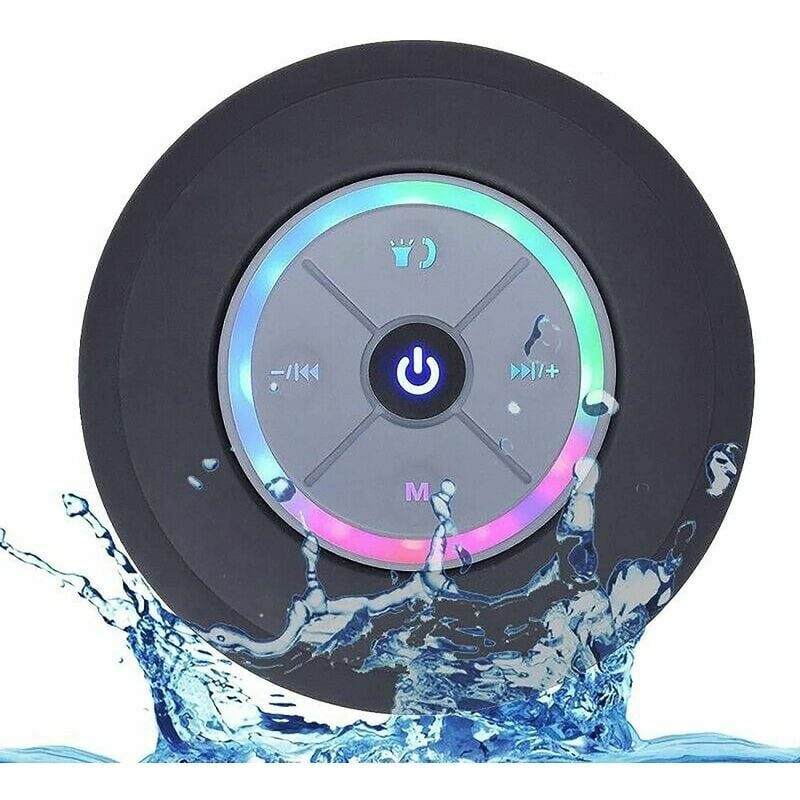 Bluetooth Shower Speaker, IPX7 Bluetooth Shower Radio with Fully Waterproof fm Radio, Hands-Free Speakerphone, Powerful Suction Cup for Golf, Beach,