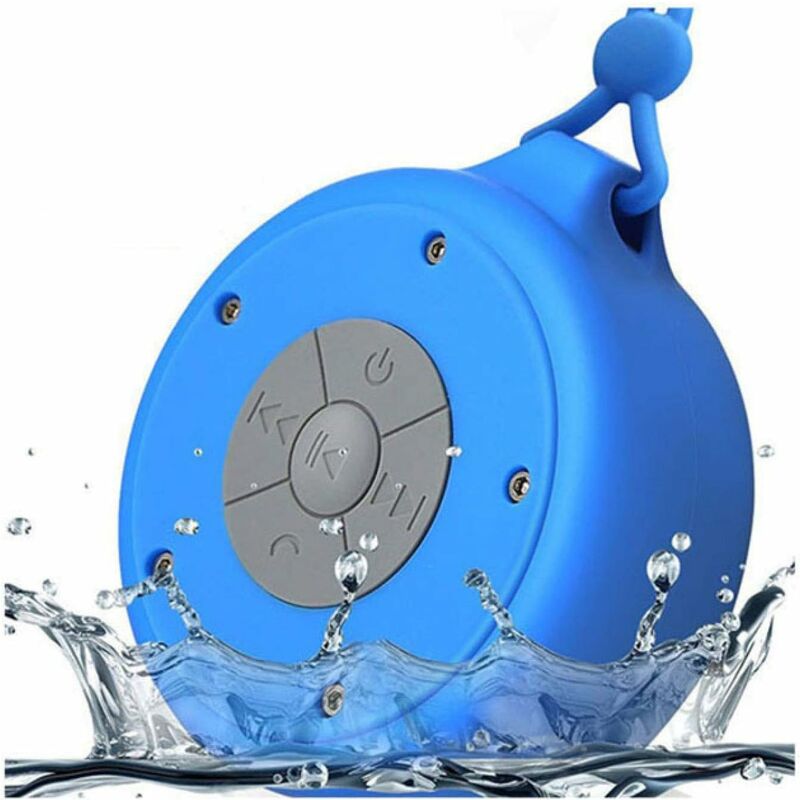 Bluetooth Shower Speaker Waterproof Wireless Portable Bluetooth Shower Speaker with Suction Cup Shower Speaker for Beach, Pool, Home, Party,Blue