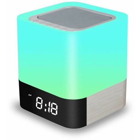 main image of "Bluetooth Speaker Night Light, Portable Speaker LED Bedside Lamp with Touch Control, Color Changing Night Light with Alarm Clock for Bedroom Christmas Gift"