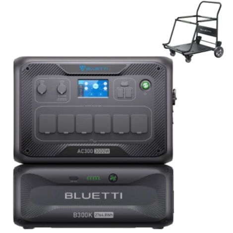 BLUETTI Batterie de secours domestique AC300&B300K,2764.8Wh Batterie LiFePO4,6 Sorties 3000W CA (6000W Max.) ,Backup à domicile,Fiable et Pratique pour Maison, Urgence