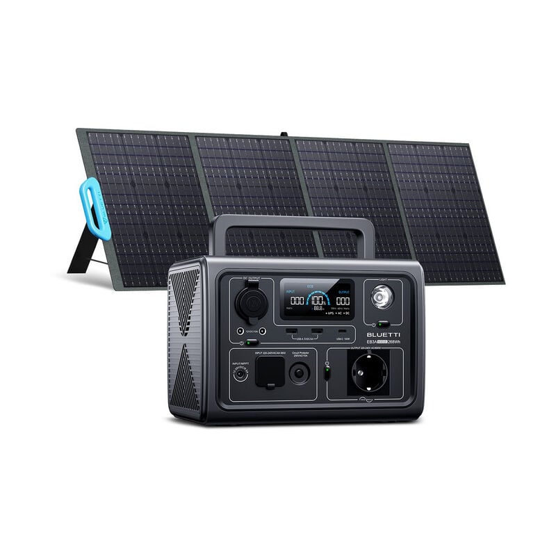 EB3A(Nouveau) Kit générateur solaire 600W 268Wh avec 200W(Reconditionné) Panneau Solaire Portable Groupe électrogène pour camping, voyage, panne de