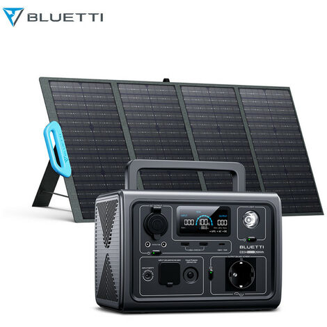 BLUETTI Kit de Générateur solaire portable EB3A 600W 268Wh avec 1pc panneau solaire 120W pour caravane et zone hors réseau