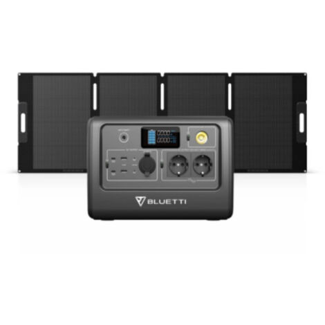 BLUETTI Kit de Groupe Electrogène 1000W/716Wh EB70GRAY 200W PV200 Panneau Solaire, écologique Génerateur solaire 220V-240V avec portable Panneau Solaire