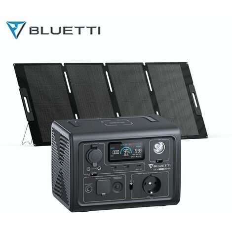 BLUETTI Kit générateur solaire EB3A 600W 268Wh avec MP200 200W Panneau Solaire portable pour camping, panne de courant,caravane, petit ventilateur