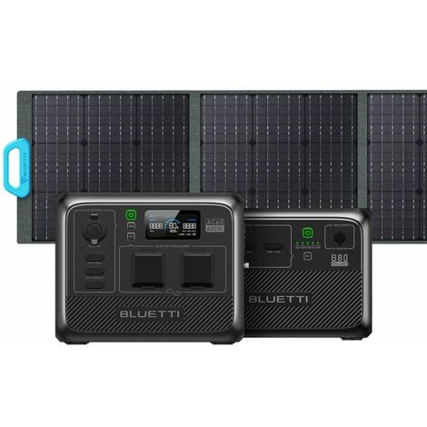 Power Station BLUETTI PS54 700 W con pannello solare PV120,537 Wh batteria  LiFePO4, centrale elettrica portatile per campeggio,viaggi,caravan