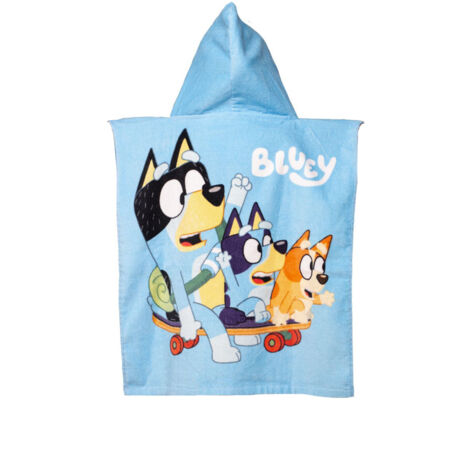 Bluey Badeponcho für Kinder Hochwertiger Frottee aus 100 % Baumwolle
