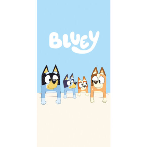 Bluey - Serviette de plage en coton - Bleu/Beige - 70 x 140 cm - Livraison gratuite