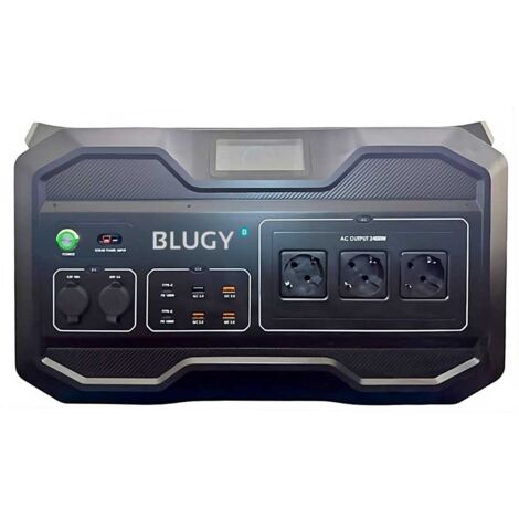 BLUGY Estación de energía de 2400w 50Ah 48V, múltiples funciones, ideal para autocaravana, camper, todo tipo de vehículos