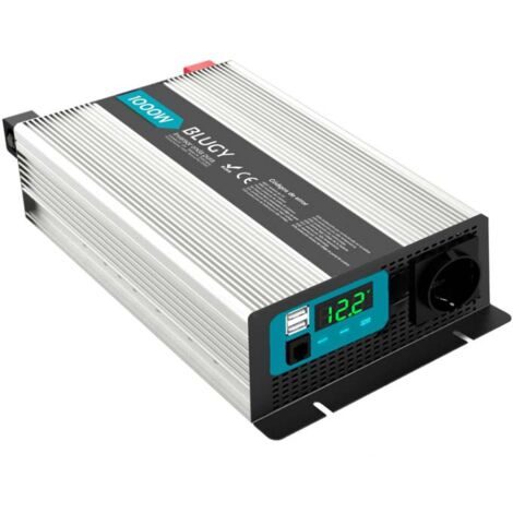 BLUGY Inversor 12V 1000W onda sinusoidal pura, instalación en campers, autocaravanas y todo tipo de vehículos.