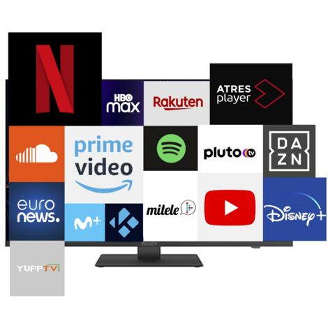 Blugy Smart-TV 32" LED HD, 12V, 1920x1080 Pixel, Reisetauglicher Fernseher ideal für Fahrzeuge, Wohnwagen, LKWs, Boote, integrierter Lautsprecher Disney+ Netflix YouTube