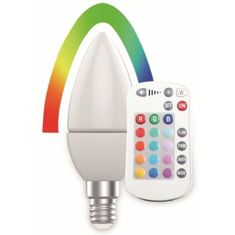 BLULAXA LED-SMD-Lampe, C37, RGB, E14, EEK: F, 5,5 W, 470 lm, 2700 K