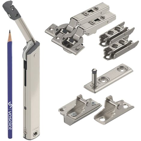 Blum Aventos HK-XS 20K1101 Kraftspeicher Set 10-tlg., Klappenbeschlag mit Clip Top Blumotion Scharnier für Holz- und Alufronten