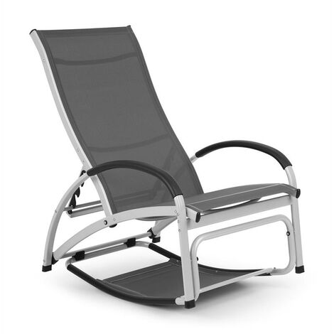 Blum Beverly Wood Sun Lounger Rocking Chair Aluminium Grey - Grey