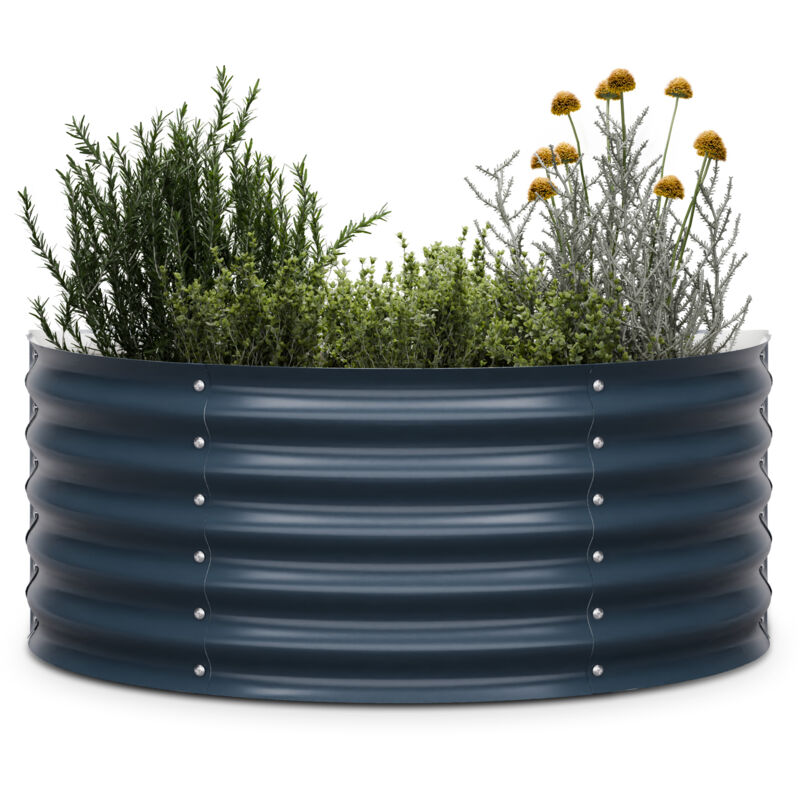 Blumfeldt - Hochwertiges High Grow Gartenhochbeet Aus Verzinktem Stahl - Halbkreisform, Rost- & Frostschutz - Einfache Montage, 105x60x43 Cm (bxhxl) -