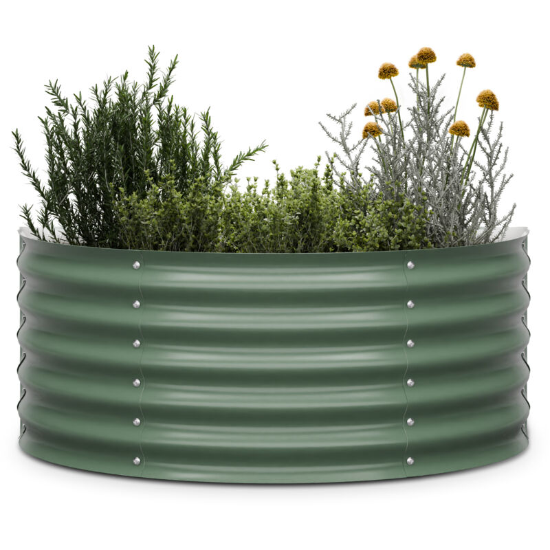 Blumfeldt Hochwertiges High Grow Halbkreis Gartenhochbeet - Robuster, Verzinkter Stahl Mit Rost- & Frostschutz - 105x60x43 Cm - Einfache Montage Fur