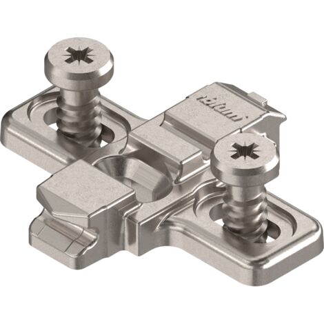 BLUM CLIP Kreuzmontageplatte Langloch, Zink, Systemschrauben, Distanz 0 mm