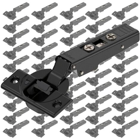 Blum Clip Top Blumotion 110 - Scharniere mit integrierter Dämpfung - hochwertige Scharniere für Küchenschränke - Topfscharnier mit Eckanschlag, onyx schwarz - 50 Stück