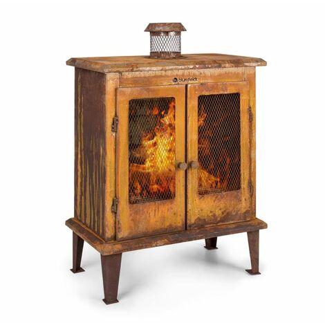 Blum Flame Locker Fireplace Vintage Garden Fireplace 58x30 cm Steel Rust Look - Brown