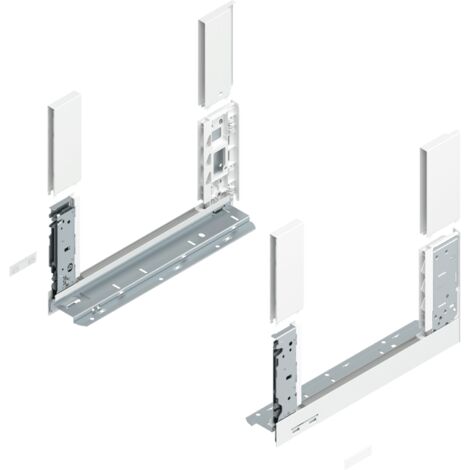 Blum LBX Zargen free H= 176,8mm NL 350mm,  seidenweiss, incl. Boxcover vorn u. hinten
