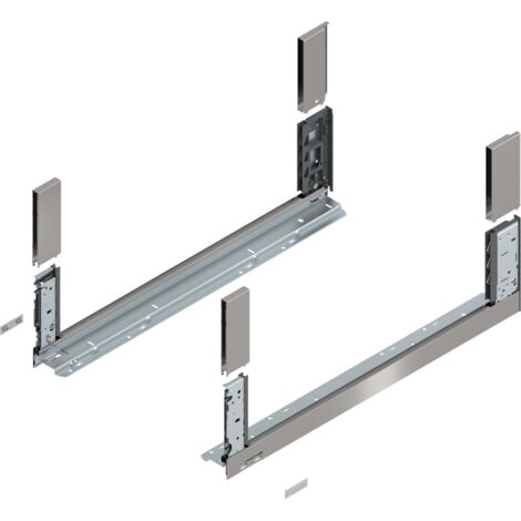 Blum LBX Zargen free H= 176,8mm NL 650mm, Inox, incl. Boxvover vorn u. hinten
