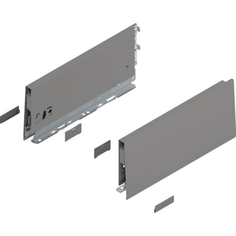 Blum MERIVOBOX Zarge,  Höhe K (129 mm),  NL=300 mm,  l/r inkl. Abdeckk.,  indiumgrau