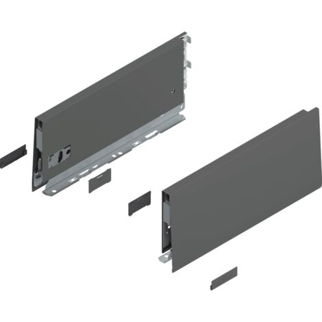 Blum MERIVOBOX Zarge, Höhe K (129 mm), NL=300 mm, l/r inkl. Abdeckk., oriongrau