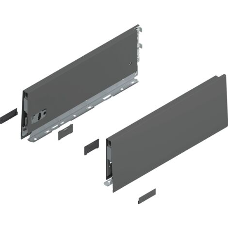 Blum MERIVOBOX Zarge, Höhe K (129 mm), NL=350 mm, l/r inkl. Abdeckk., oriongrau