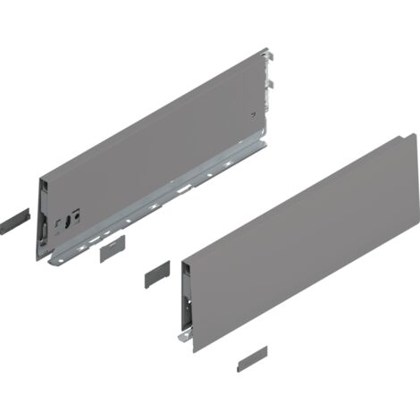 Blum MERIVOBOX Zarge, Höhe K (129 mm), NL=400 mm, l/r inkl. Abdeckk., indiumgrau