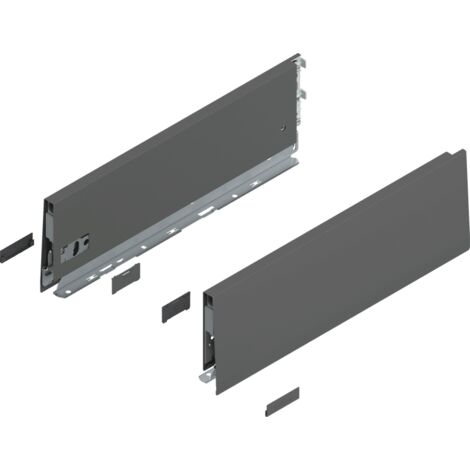 Blum MERIVOBOX Zarge, Höhe K (129 mm), NL=400 mm, l/r inkl. Abdeckk., oriongrau