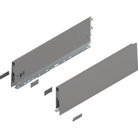 Blum MERIVOBOX Zarge, Höhe K (129 mm), NL=450 mm, l/r inkl. Abdeckk., indiumgrau