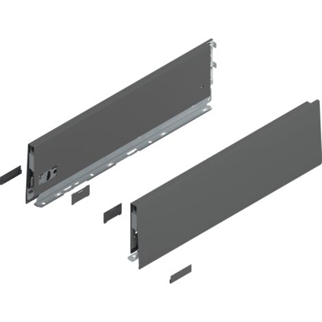 Blum MERIVOBOX Zarge, Höhe K (129 mm), NL=450 mm, l/r inkl. Abdeckk., oriongrau