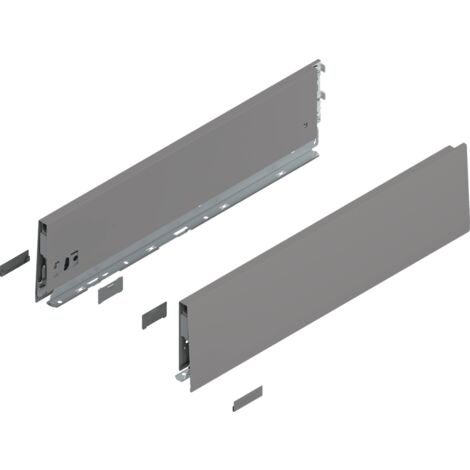 Blum MERIVOBOX Zarge,  Höhe K (129 mm),  NL=500 mm,  l/r inkl. Abdeckk.,  indiumgrau