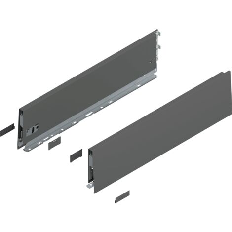 Blum MERIVOBOX Zarge, Höhe K (129 mm), NL=500 mm, l/r inkl. Abdeckk., oriongrau