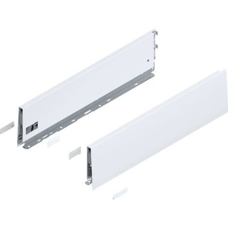 Blum MERIVOBOX Zarge, Höhe K (129 mm), NL=500 mm, l/r inkl. Abdeckk., seidenweiß