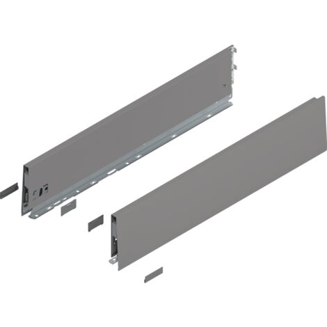 Blum MERIVOBOX Zarge,  Höhe K (129 mm),  NL=600 mm,  l/r inkl. Abdeckk.,  indiumgrau