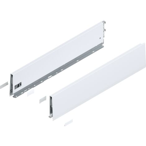 Blum MERIVOBOX Zarge,  Höhe K (129 mm),  NL=600 mm,  l/r inkl. Abdeckk.,  seidenweiß