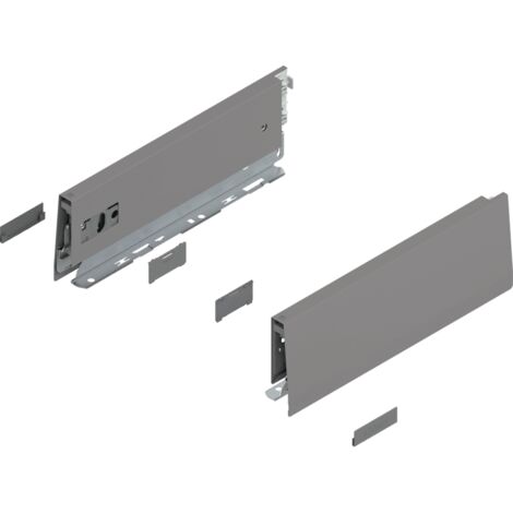 Blum MERIVOBOX Zarge, Höhe M (91 mm), NL=270 mm, l/r inkl. Abdeckk., indiumgrau