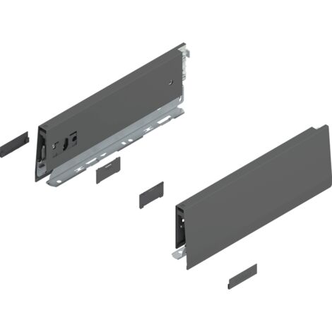 Blum MERIVOBOX Zarge, Höhe M (91 mm), NL=270 mm, l/r inkl. Abdeckk., oriongrau