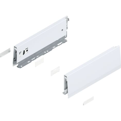 Blum MERIVOBOX Zarge, Höhe M (91 mm), NL=270 mm, l/r inkl. Abdeckk., seidenweiß