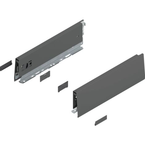 Blum MERIVOBOX Zarge, Höhe M (91 mm), NL=300 mm, l/r inkl. Abdeckk., oriongrau